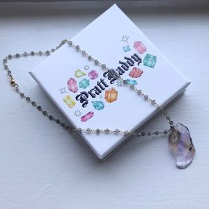 Pratt Daddy Ametrine on Labradorite Necklace